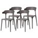 Latitude Run® Modern Outdoor Dining Chair w/ Open U Shaped Back, Grey Set Of 4 Plastic/Acrylic in Gray | 29 H x 17 W x 17.75 D in | Wayfair