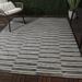 Gray/White 63 x 0.01 in Area Rug - Longshore Tides Aminata Grey Modern Striped Indoor/Outdoor Area Rug Polypropylene | 63 W x 0.01 D in | Wayfair