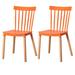 Corrigan Studio® Modern Dining Chair Windsor Design w/ Beech Wood Legs, Orange Set Of 2 Plastic/Acrylic in White | 32.75 H x 17 W x 17 D in | Wayfair