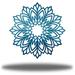 Lark Manor™ Hogge Geometric Flower Metal in Green/White/Blue | 36 H x 36 W x 0.06 D in | Wayfair DB920C10FDD84173BC90206DE37D8218