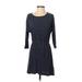 H&M Casual Dress: Blue Print Dresses - Women's Size X-Small