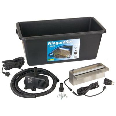 Ubbink - Wasserfall Set Niagara 30 cm led mit Pumpe Schwarz