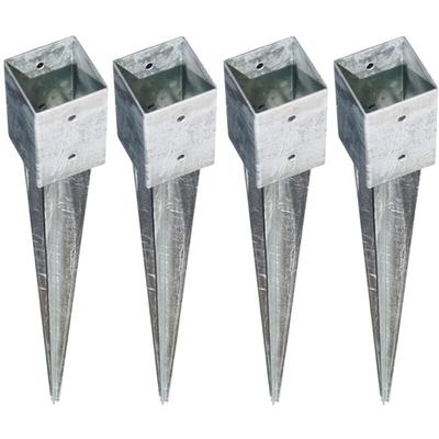 4x Bodenhülse Einschlagbodenhülse 7x7 cm Einschlaghülse Pfostenträger verzinkt - Buri Image