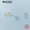 WOOZU – boucles d'oreilles en argent Sterling 925 en forme de serpent en spirale Simple sans