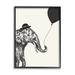Stupell Industries Elephant w/ Derby Hat Holding Black Balloon Art in White | 20 H x 16 W x 1.5 D in | Wayfair ak-309_fr_16x20