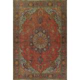Over-dyed Tabriz Persian Dining Room Area Rug Hand-knotted Wool Carpet - 9'6" x 13'0"