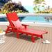 Beachcrest Home™ Montezuma 78" Long Reclining Single Chaise Plastic in Red | 37.8 H x 27.6 W x 46.7 D in | Outdoor Furniture | Wayfair