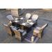 Red Barrel Studio® Moda 70 In. X 39 In. X 27 In. Rectangular Wicker Outdoor Gas Fire Pits Table w/ 6-Chairs1 in Gray | Wayfair
