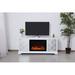 Red Barrel Studio® Solid Wood TV Stand for TVs up to 60" w/ Electric Fireplace Included Wood in White | Wayfair CD42EFE414EE45F79922F548D2522573