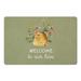 Green 18 x 27 x 1 in Kitchen Mat - Prep & Savour Aalijah Welcome to Our Hive Kitchen Mat | 18 H x 27 W x 1 D in | Wayfair