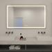 Latitude Run® Contemporary Serene Series Frameless Lighted Beveled Bathroom/Vanity Mirror in White | 36 H x 72 W x 1.1 D in | Wayfair