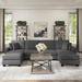 Gray/Brown Sectional - Wade Logan® Alitza 131" Wide Symmetrical Sofa & Chaise Polyester | 35.74 H x 131 W x 62.2 D in | Wayfair