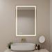 Latitude Run® Contemporary Serene Series Frameless Lighted Beveled Bathroom/Vanity Mirror in White | 36 H x 24 W x 1.1 D in | Wayfair