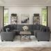 Gray/Brown Sectional - Wade Logan® Alitza 125" Wide Symmetrical Corner Sectional Polyester | 35.74 H x 125 W x 99.01 D in | Wayfair