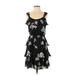 White House Black Market Casual Dress - Mini: Black Floral Dresses - Used - Size 4