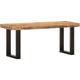 Banc 110 cm Bois de manguier brut massif et acier - Vidaxl