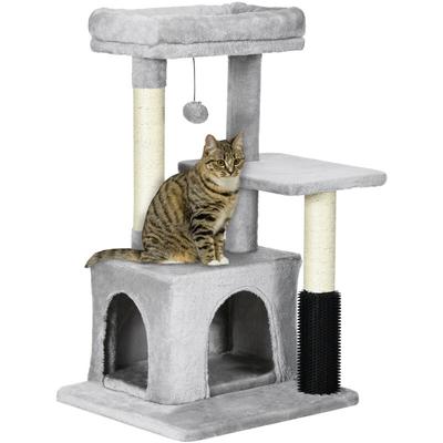 Kratzbaum Katzenbaum mit Massageecke Katzenhöhle Spielball Katzenkratzbaum Sisalseil-Kratzstangen Image