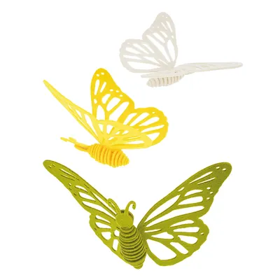 Filz-Bausatz Schmetterlinge, gelb, 3 Stück