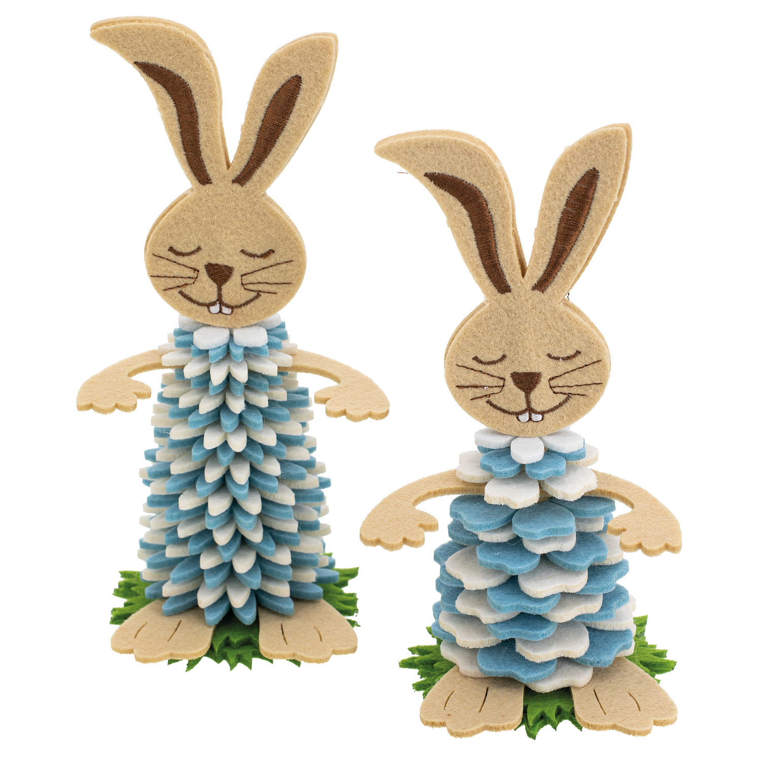 Kit créatif "lapins" en feutrine, bleu/blanc, 2 pièces