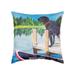 18" x 18" Dog Lake Pier Indoor/Outdoor Decorative Throw Pillow