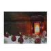 LED Lighted Candle Lantern Wintry Christmas Canvas Wall Art 12 x 15.75