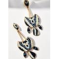Anthropologie Jewelry | Anthropologie Textule Drop Earrings- Indigo Blue | Color: Blue | Size: Os