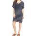 Madewell Dresses | Madewell Womens Plaza Dress Small Navy Blue Striped Button V Back Shift Guc | Color: Blue | Size: S