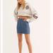 Free People Skirts | Free People Modern Femme Dark Denim Miniskirt Jean Skirt Size 8 | Color: Blue | Size: 8