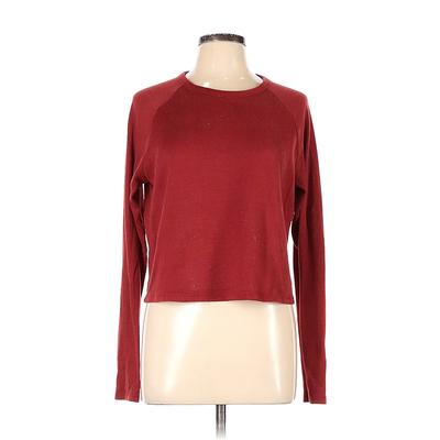 PacSun Sweatshirt: Red Solid Tops - Women's Size Large