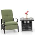Lark Manor™ Alyah 2 Piece Seating Group w/ Cushions Metal in Black | Outdoor Furniture | Wayfair 07E4667F1771496E964160D91A5FF495