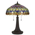 Alcott Hill® Rowena 25" Dark Bronze Table Lamp Glass/Metal in Blue/Brown/Green | 25 H x 10.5 W x 19.5 D in | Wayfair