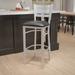 Wildon Home® Elkton Slat Back Metal Restaurant Barstool Upholstered/Metal in Black | 43.5 H x 16.5 W x 19 D in | Wayfair