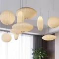 Suspension lanterne simple lampe en soie blanche design de chambre magasin de vêtements tatami