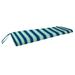 45" x 17" Navy Stripe Outdoor Bench Cushion with Ties and Welt - 17'' L x 45'' W x 2'' H