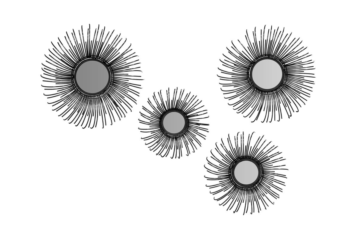 Kayoom Wandspiegel Abbey 500 4er-Set Schwarz Image