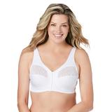 Plus Size Women's Full Figure Plus Size MagicLift Natural Shape Front-Close Bra Wirefree 1210 by Glamorise in White (Size 44 B)