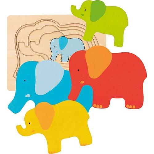Schichtenpuzzle Elefant (Holzpuzzle)