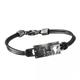 Cai Armband 925/- Sterling Silber Ohne Stein 21Cm Leder