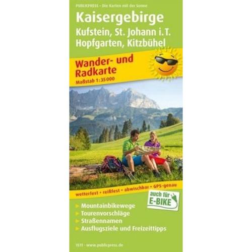 PublicPress Wander- und Radkarte Kaisergebirge, Kufstein, St. Johann i.T., Hopfgarten, Kitzbühel, Karte (im Sinne von Landkarte)