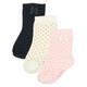 ewers - Babysocken Pünktchen & Schleife 3Er-Pack In Creme/Rosa/Navy, Gr.23-26