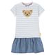 Steiff - Kleid Sporty Summer Day Mit Quietsche Gestreift In Hellblau, Gr.104