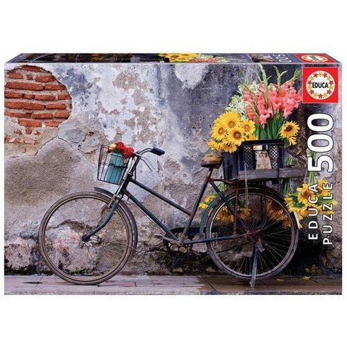 Fahrrad mit Blumen 500 Teile Puzzle