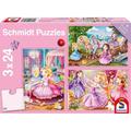 Schmidt Puzzle 3X24 - Märchenhafte Prinzessin (Kinderpuzzle)