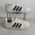 Adidas Shoes | Adidas Neo Cloudfoam Men 6 Tennis Shoes Athletic Sneakers White Black Stripes | Color: Black/White | Size: 6