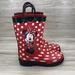 Disney Shoes | Disney Mini Mouse Red Polka Dot Rain Boots Size 10 | Color: Red/White | Size: 10g