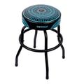 Ortega Guitars gepolsterter Stage Hocker – Accessories – Hocker mit blauem Muster für Bühne, Bar, Studio, Showroom – 61 cm Höhe – Blue Kaleidoscope (OBS24-BLKC)