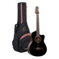 Ortega Guitars Slim Neck Konzertgitarre Performer Series Elektro-akustische 4/4 Gitarre, Schwarz Inklusive Gigbag (RCE238SN-BKT)