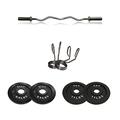 Bodypower Olympic EZ Curl Bar with Olympic Spring Collars & 15kg Olympic Weight Plate Set