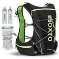 Running Hydration Vest，INOXTO Lightweight hydration backpack with 1.5L water bladder bag daypack and 450ml soft folding water bottle for Hiking Trail Running Cycling Race for Women Men (Medium, Black)