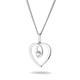 Miore 9 carat 375 white gold heart pendant with zirconia + free 45 cm chain in 925 sterling silver
